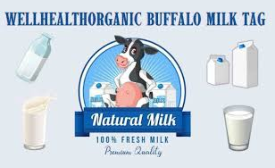 wellhealthorganic buffalo milk tag